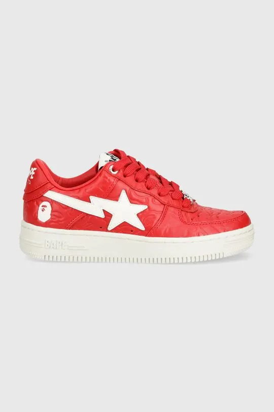 A Bathing Ape leather sneakers Bape Sta #3 L red color 1J80291052