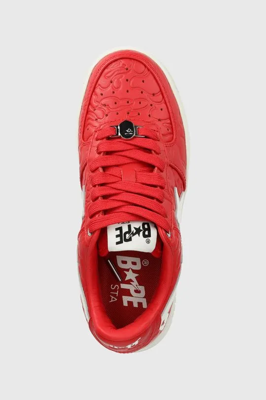 A Bathing Ape leather sneakers Bape Sta #3 L red color 1J80291052