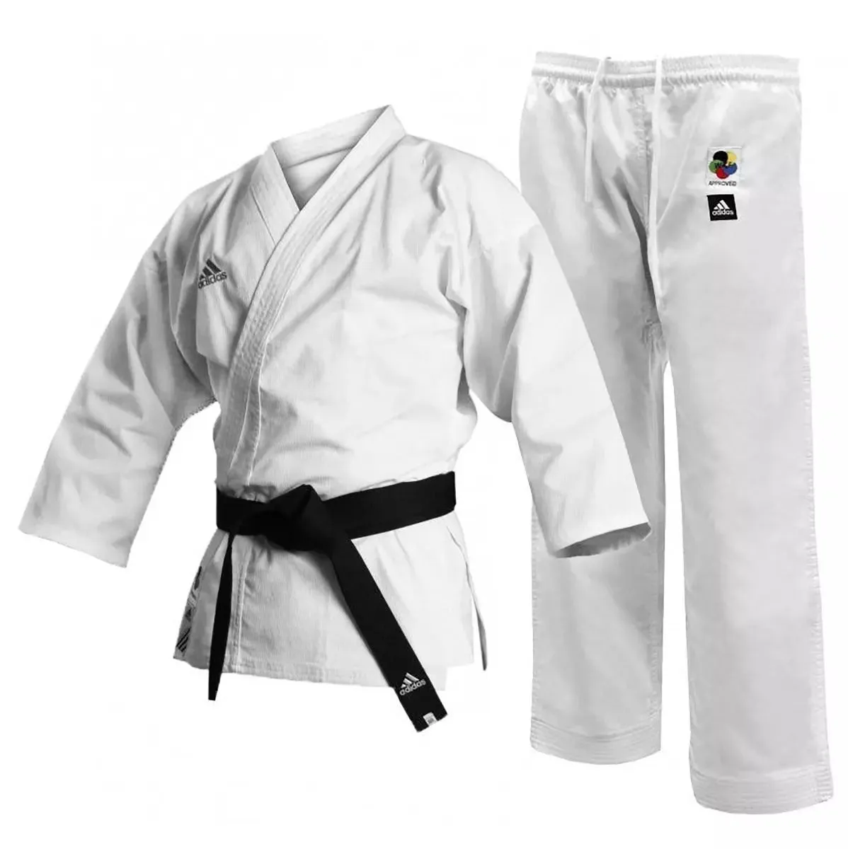 adidas Kids Karate Uniform - WKF Approved Club Suit, 8oz White Polycotton.