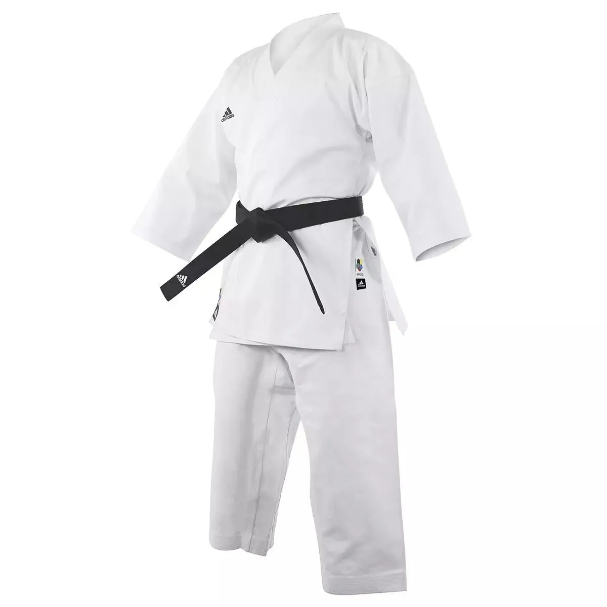 adidas Kids Karate Uniform - WKF Approved Club Suit, 8oz White Polycotton.