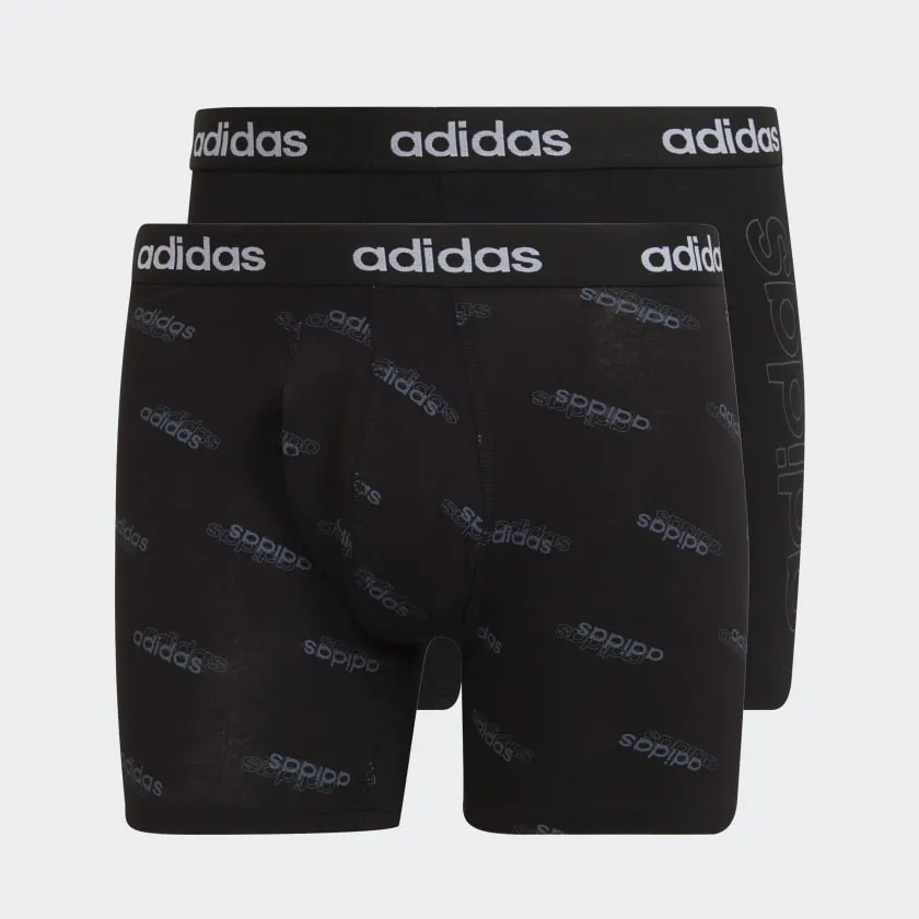 Adidas logo boxers. Two-pack essential briefs.