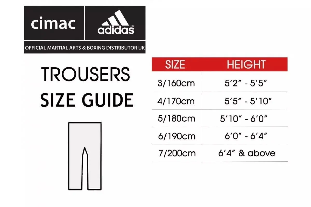 adidas WKF Karate Pants - Japanese Cut Shori 14oz Trousers