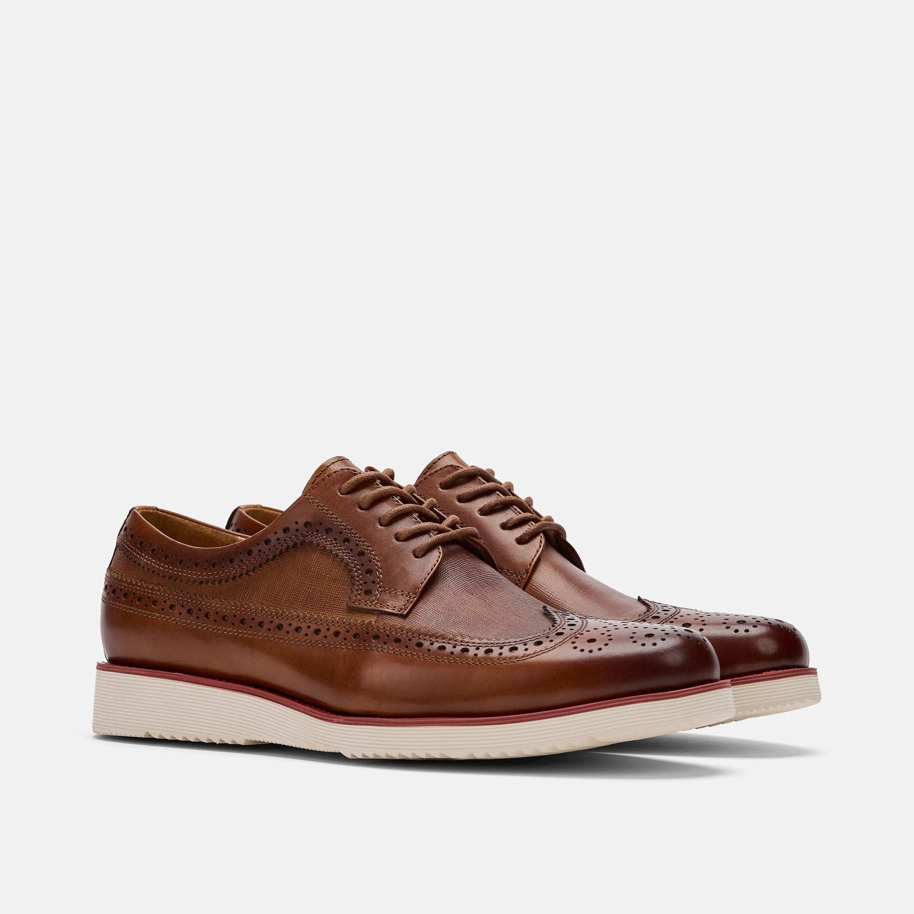 Alexander Cognac Leather Wingtip Sneakers