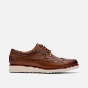 Alexander Cognac Leather Wingtip Sneakers