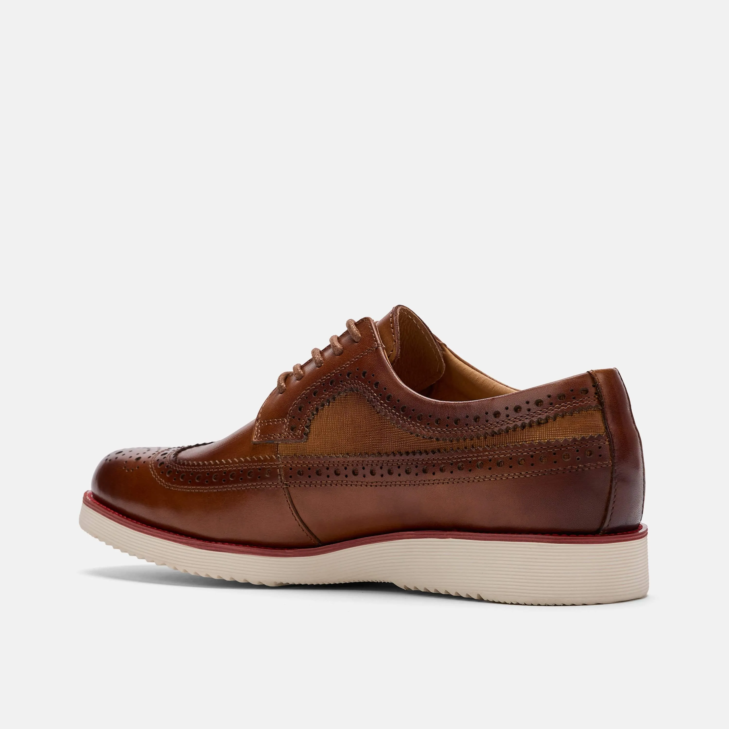 Alexander Cognac Leather Wingtip Sneakers