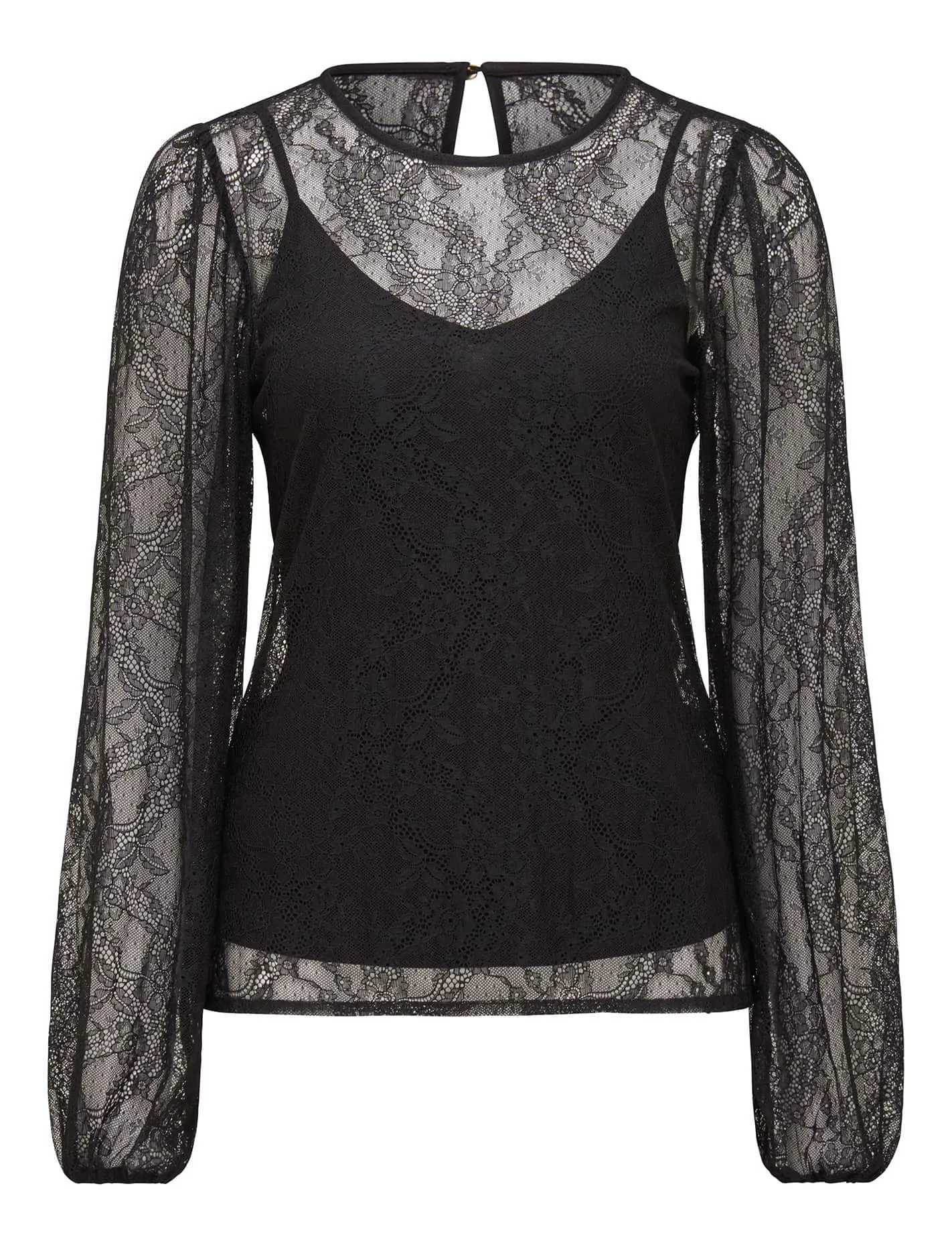 Alexis Round Neck Lace Top