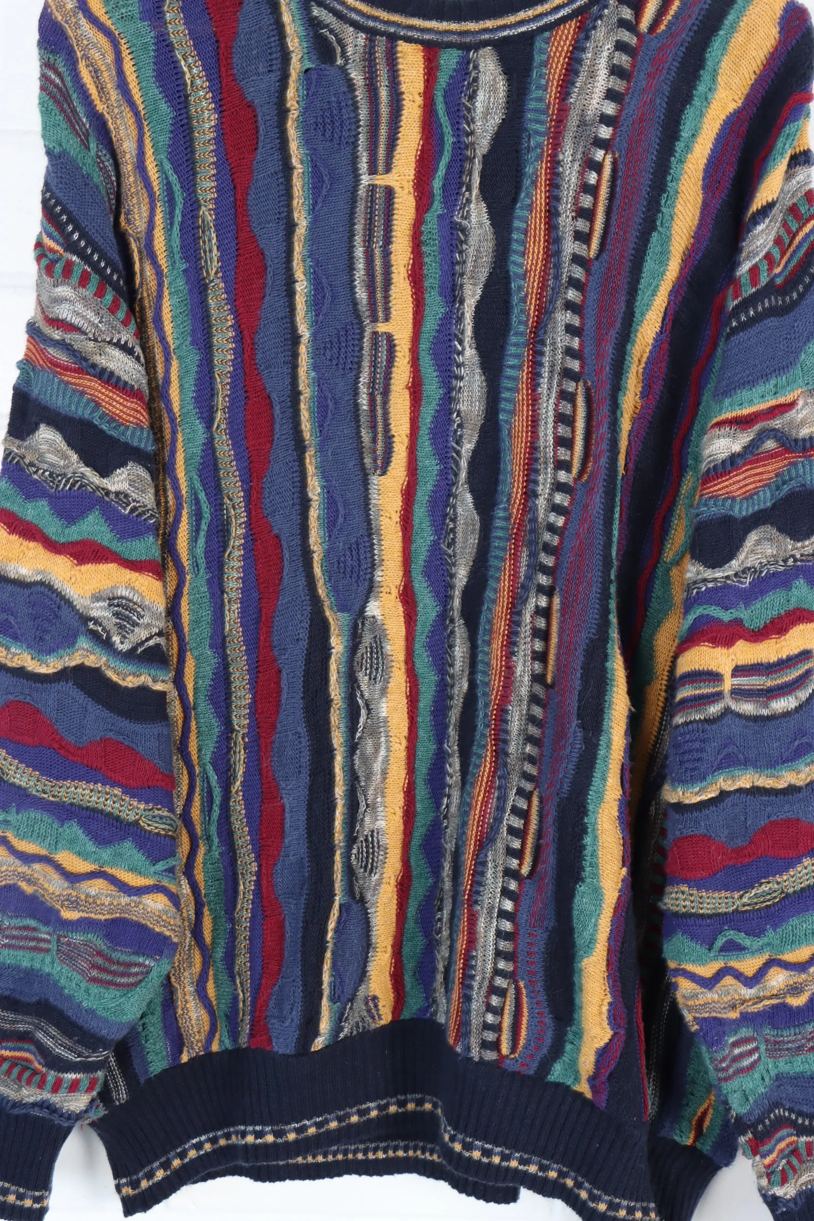 Alfani XL 3D Colorful Coogi-style Knit