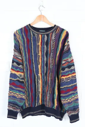 Alfani XL 3D Colorful Coogi-style Knit