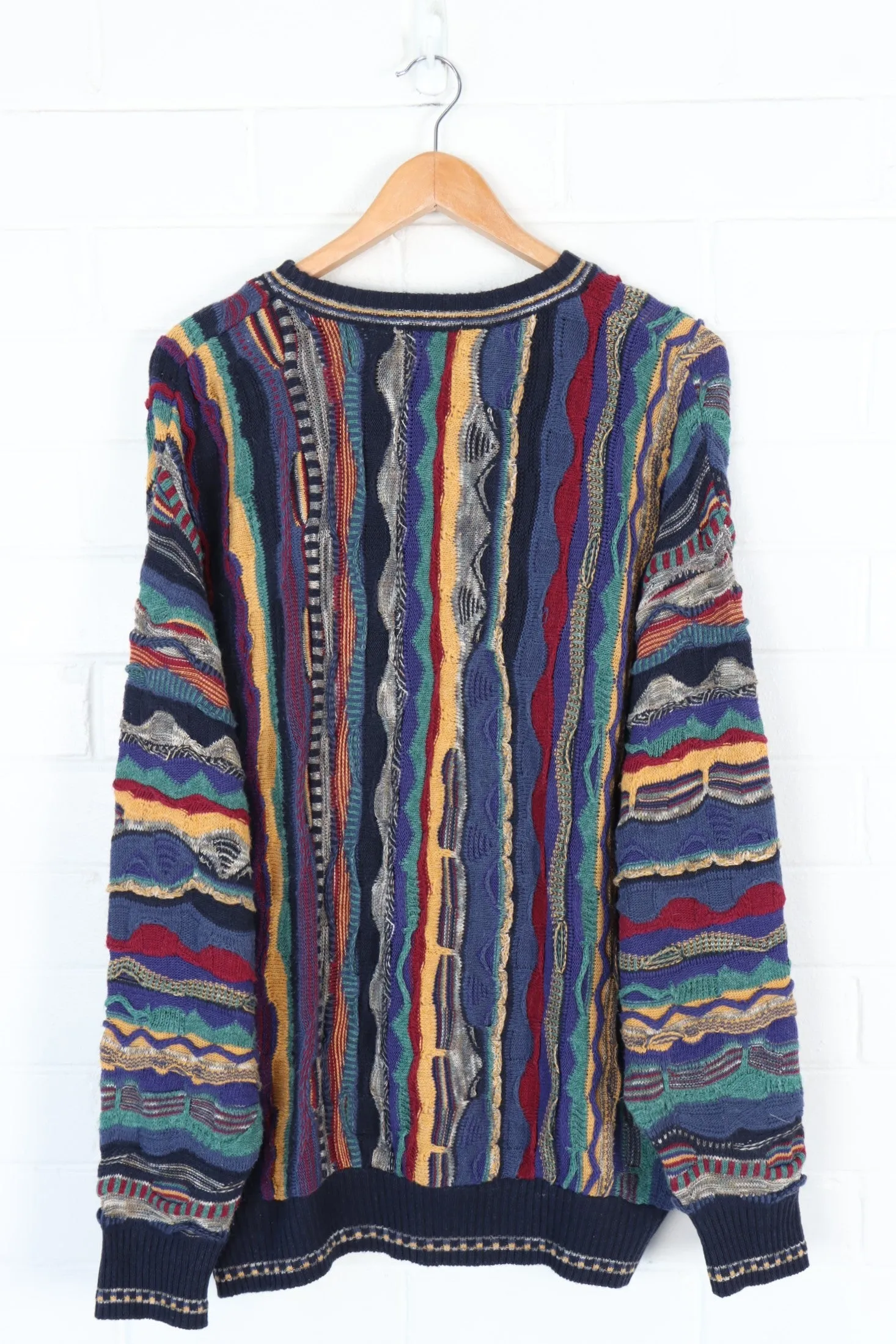 Alfani XL 3D Colorful Coogi-style Knit