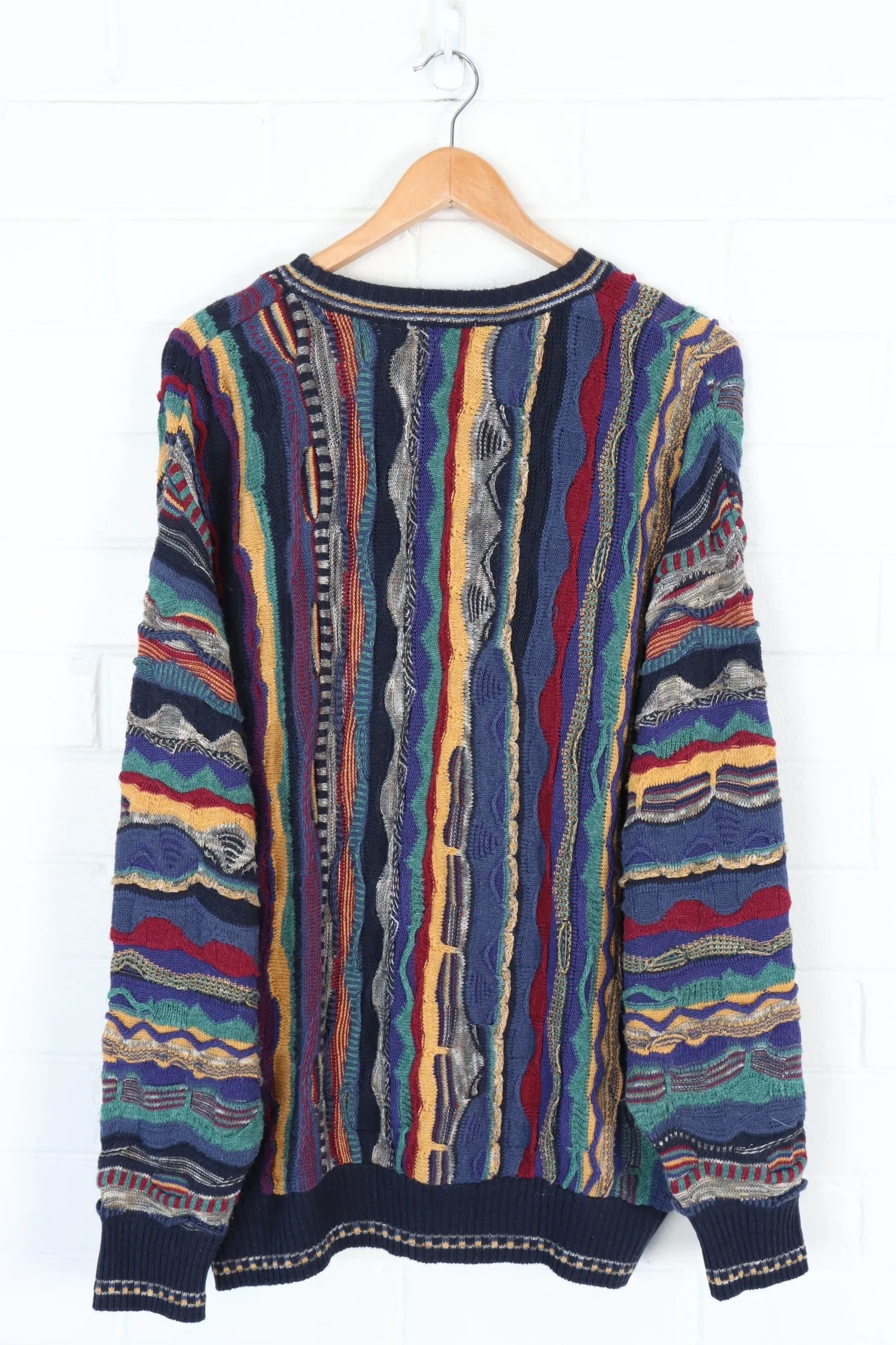 Alfani XL 3D Colorful Coogi-style Knit