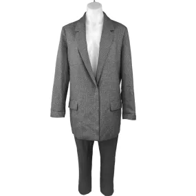 AllSaints Anneka Gray Check Plaid Tailored Blazer Jacket & Trousers Pants Set 4