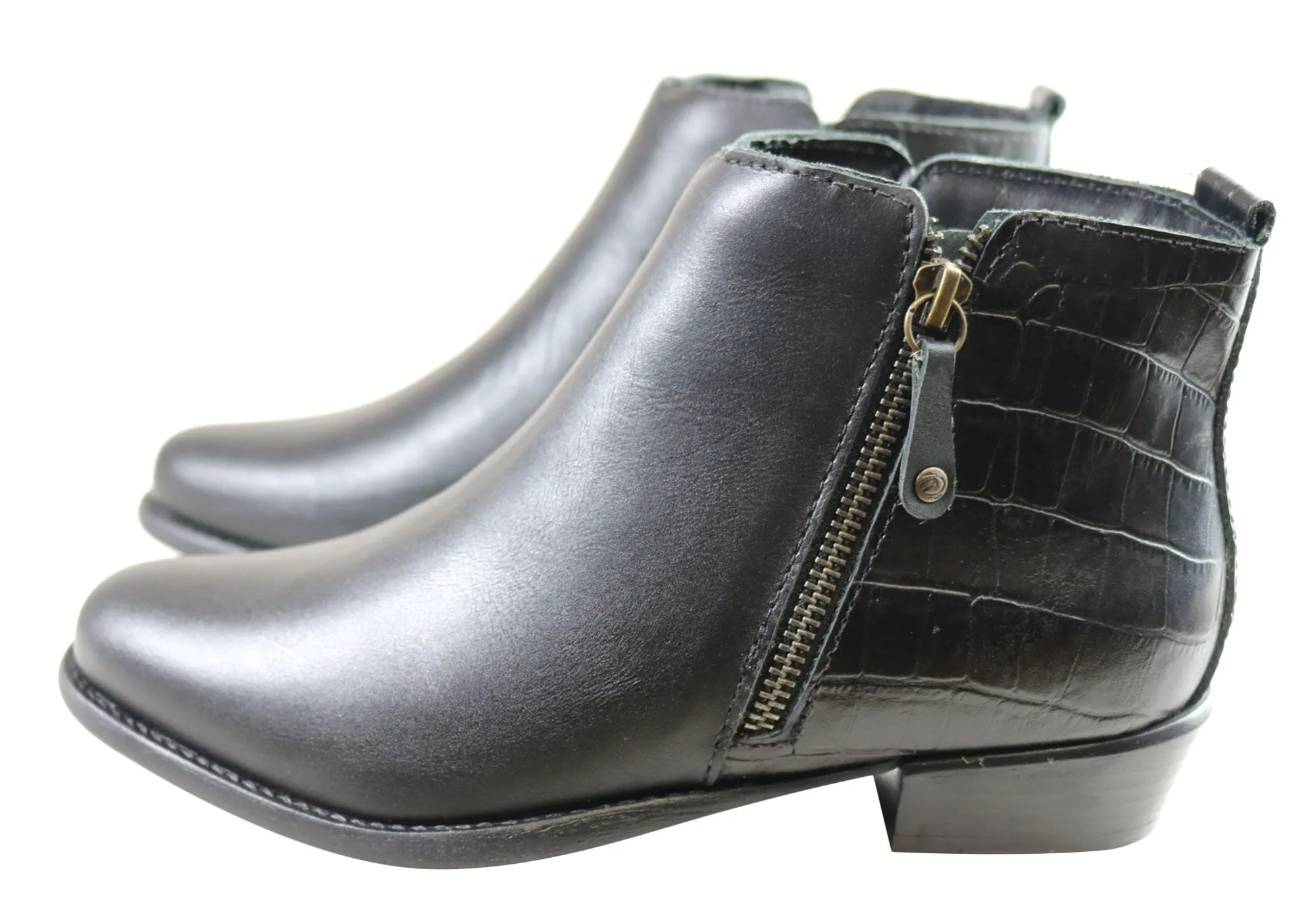 Andacco Town Womens Leather Comfortable Ankle Boots Made In Brazil