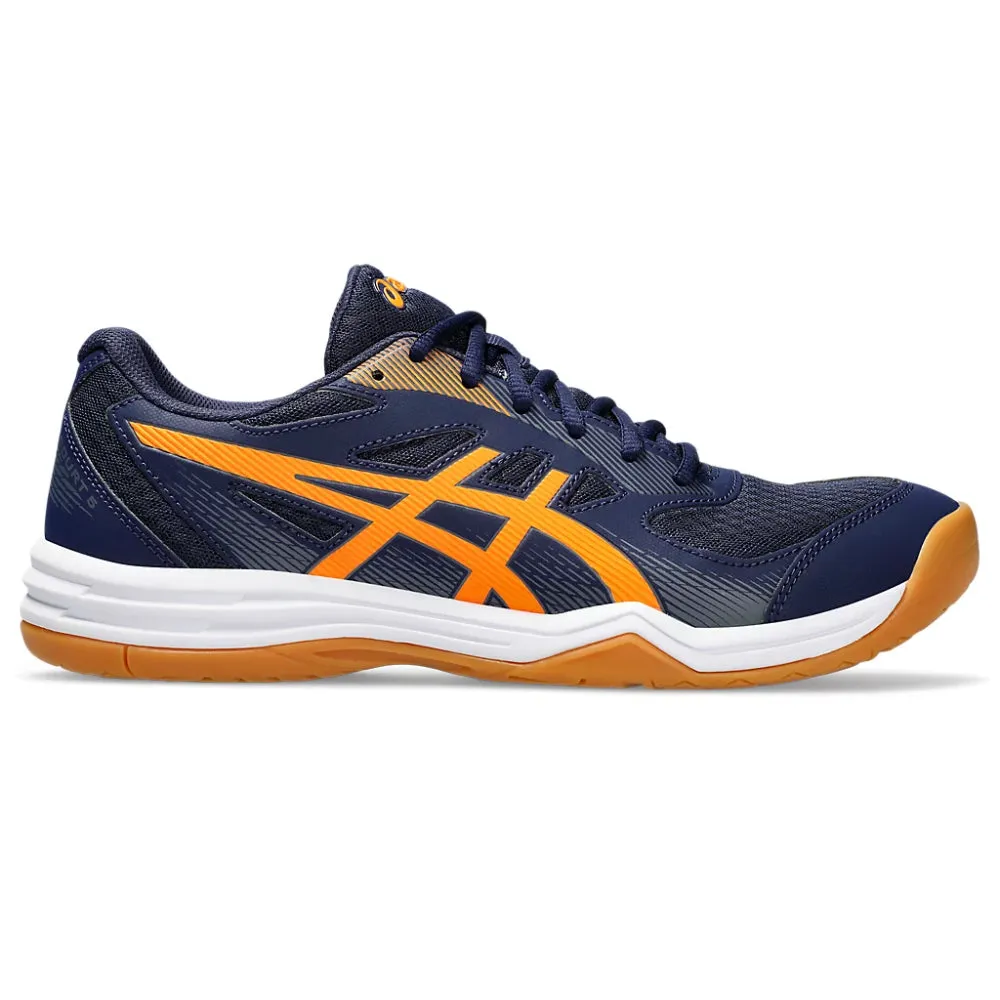 ASICS Upcourt 5 Men's Badminton Shoe, Peacoat/Shocking Orange