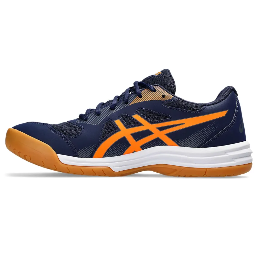 ASICS Upcourt 5 Men's Badminton Shoe, Peacoat/Shocking Orange