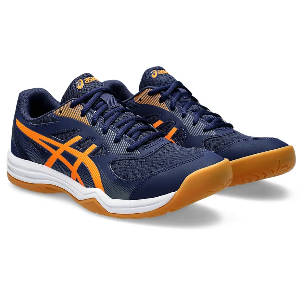 ASICS Upcourt 5 Men's Badminton Shoe, Peacoat/Shocking Orange