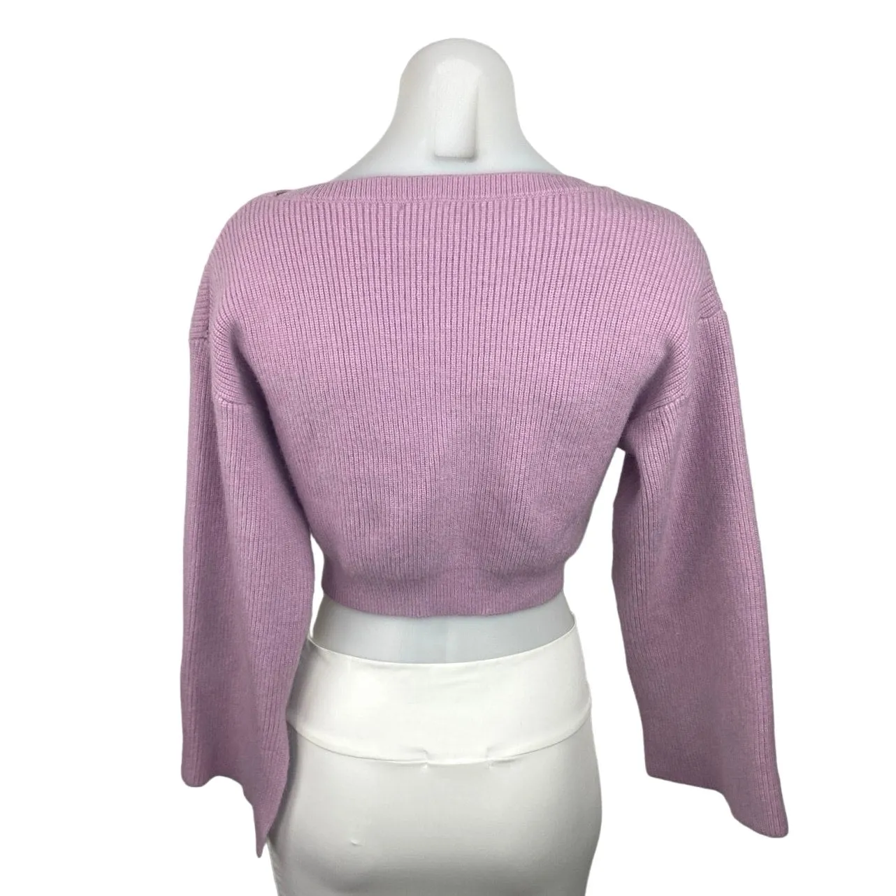 Asos Women's Purple Long Sleeve Crew Neck Knit Pullover Cropped Sweater Top Sz 6