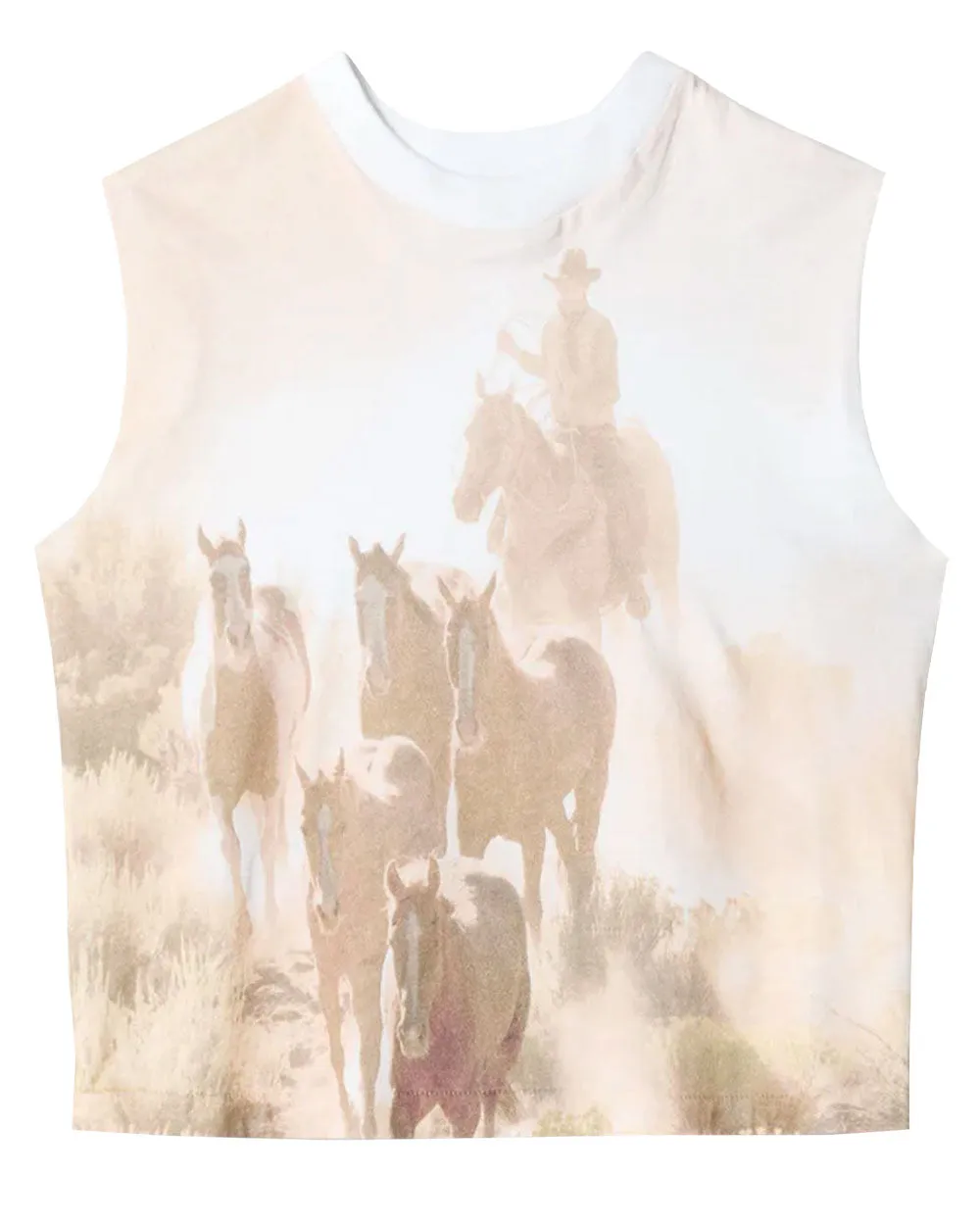 Baby Muscle Cowboy Tank in White