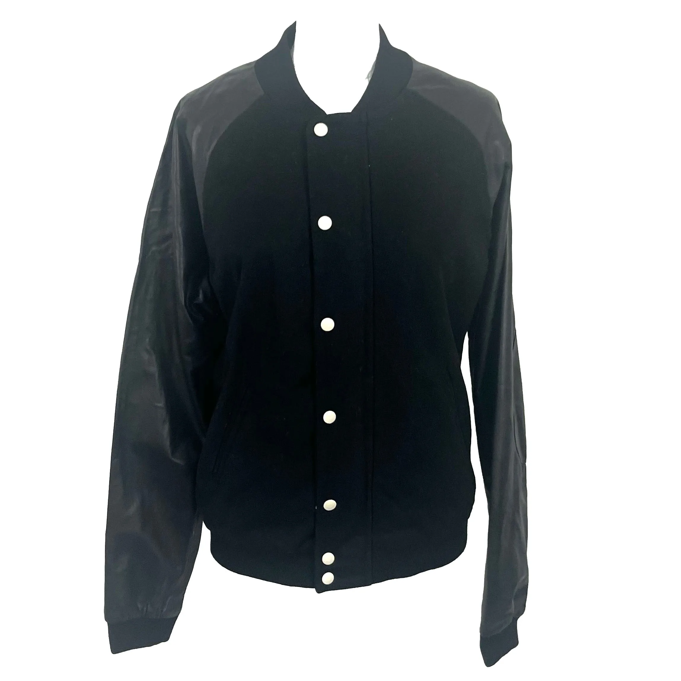 Band Of Outsiders black leather and wool varsity jacket size S