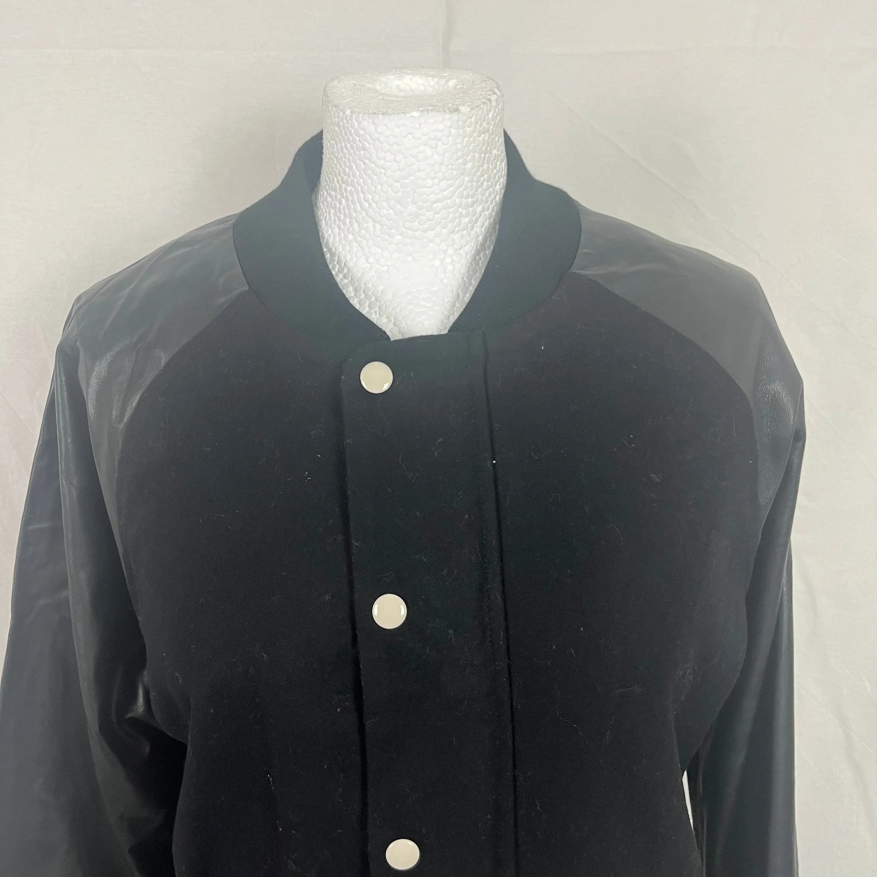 Band Of Outsiders black leather and wool varsity jacket size S