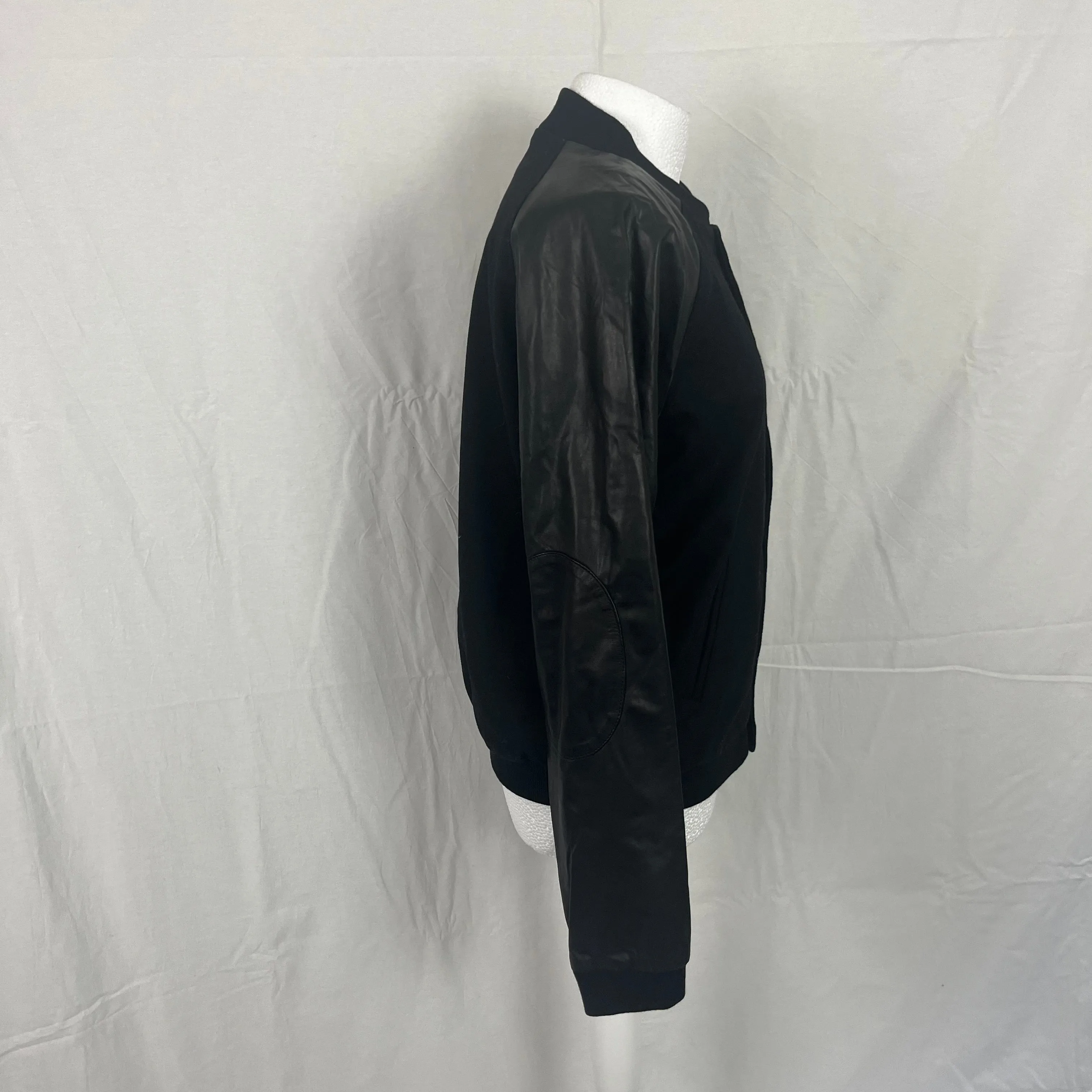 Band Of Outsiders black leather and wool varsity jacket size S