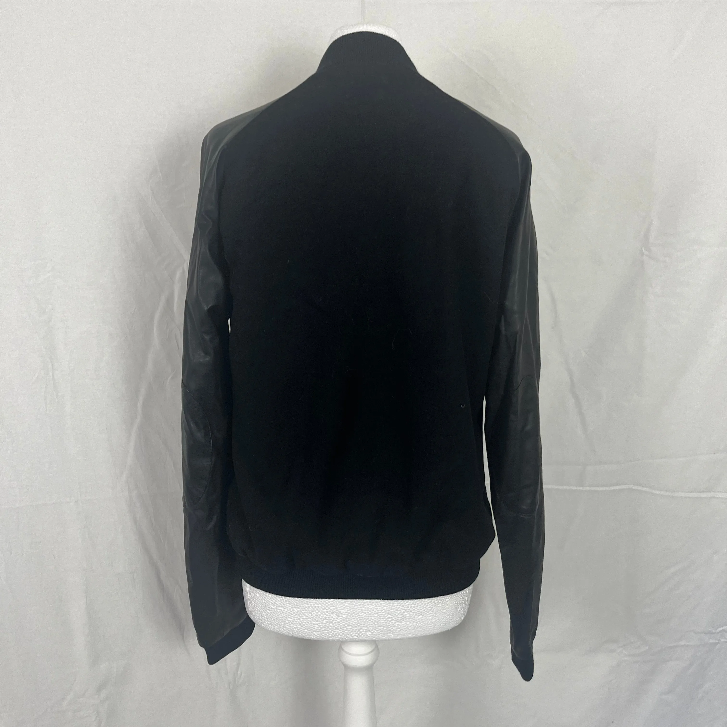 Band Of Outsiders black leather and wool varsity jacket size S