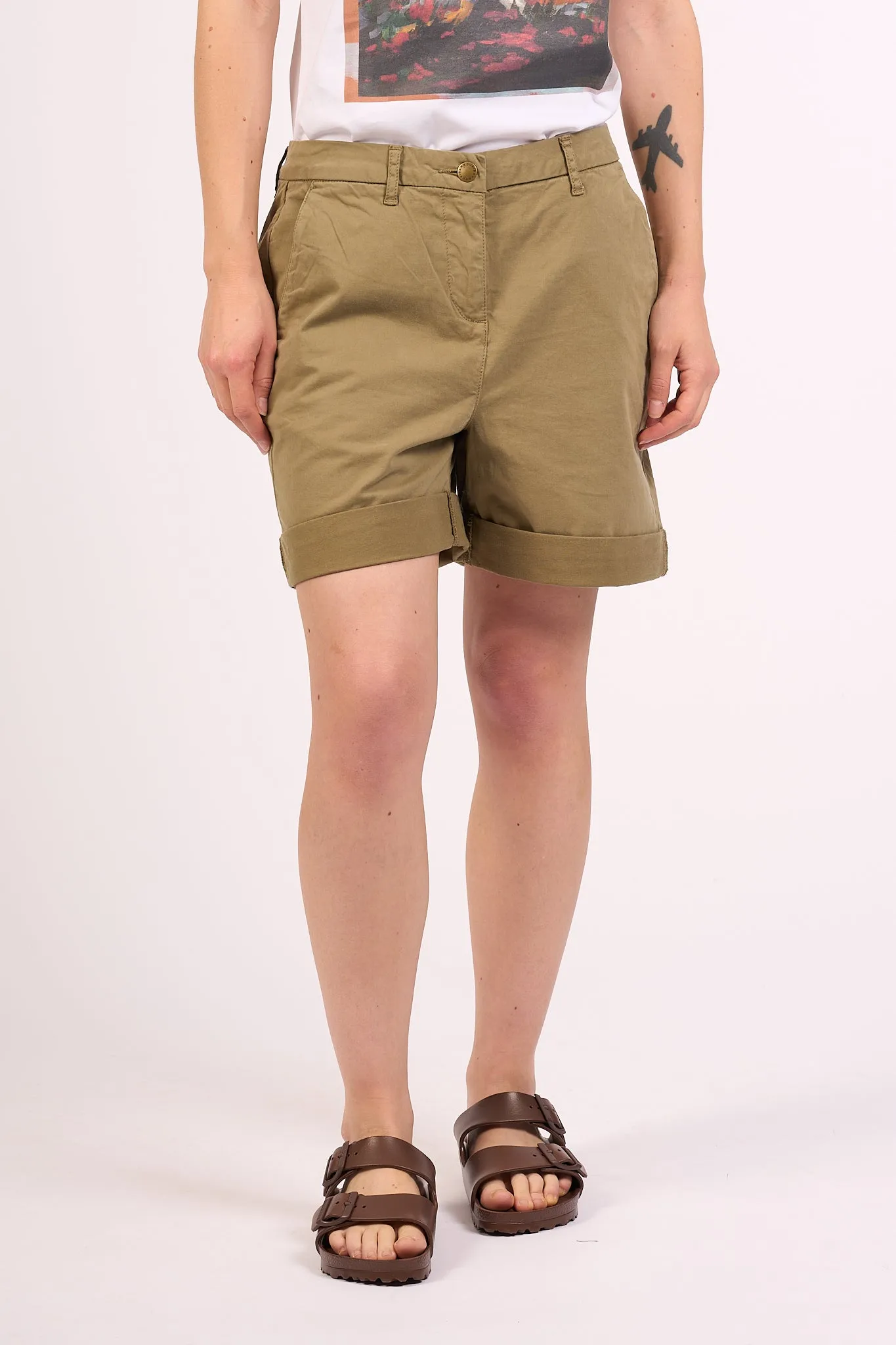 Barbour Khaki Shorts for Women