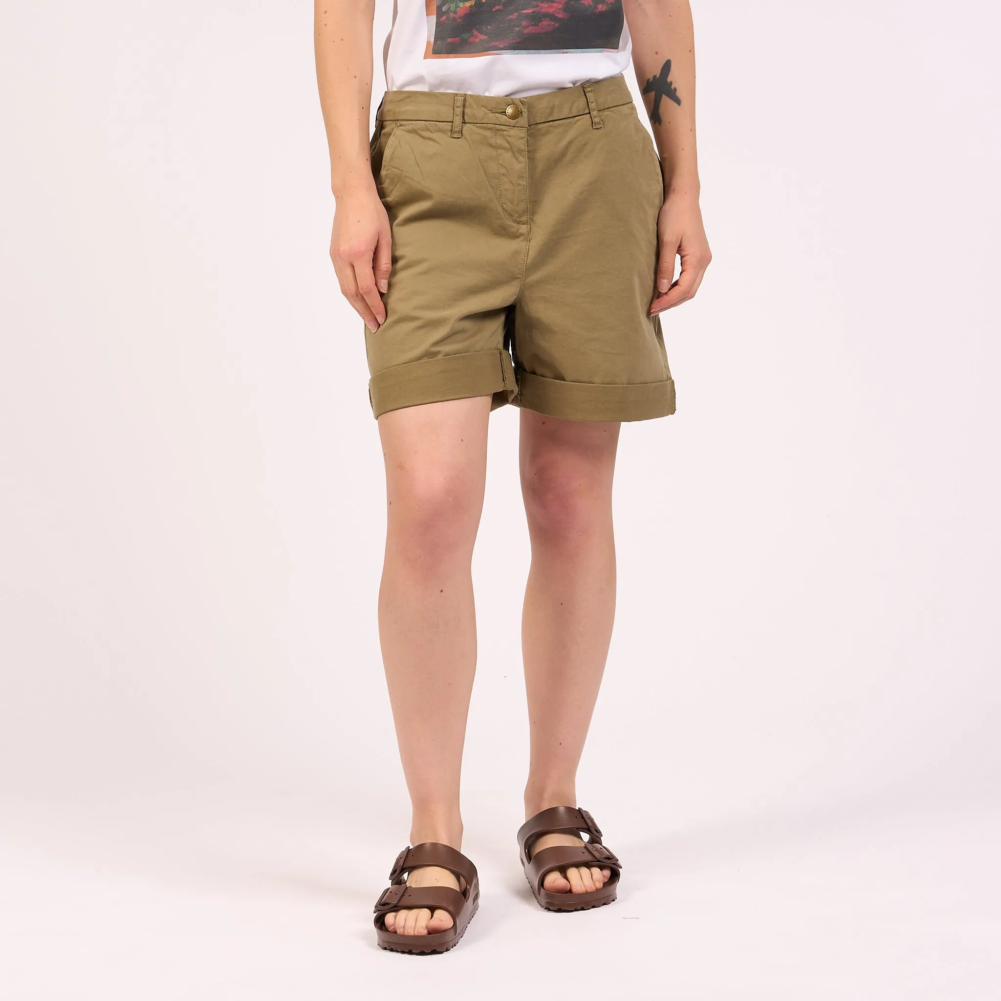 Barbour Khaki Shorts for Women