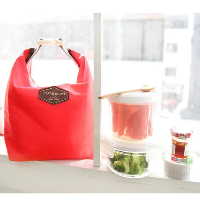 Beautiful Lunch Bag & Lunch Box Cooler Zipper Bag Bento Dot Tote Lunch Pouch Little Pattern bolsa termica Smile