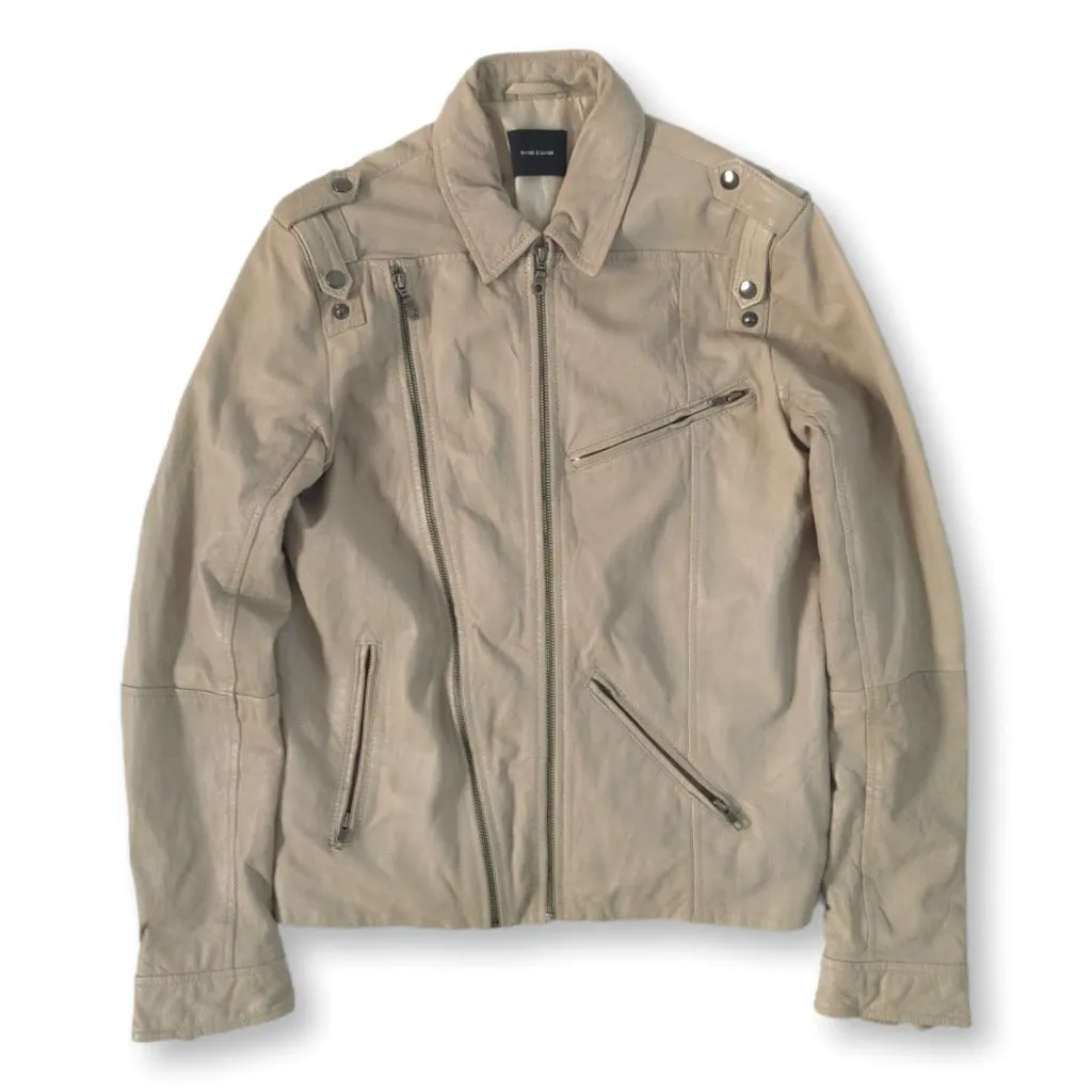 Beige Samsoe Samsoe leather jacket