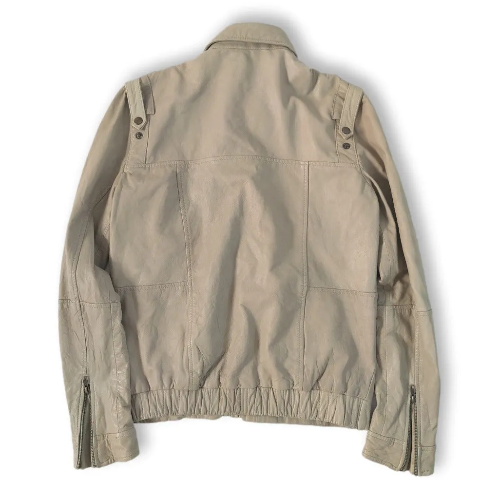 Beige Samsoe Samsoe leather jacket