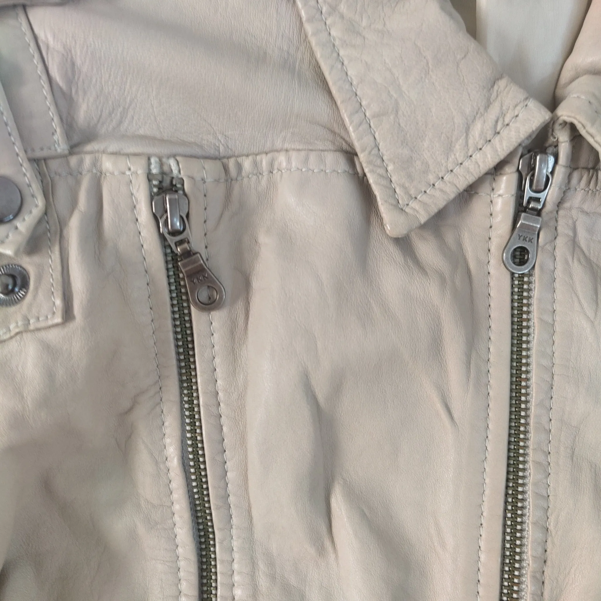 Beige Samsoe Samsoe leather jacket