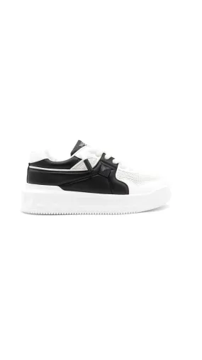 Black and White Leather Vlogo Sneakers