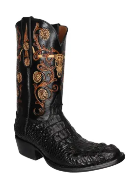 Black Jack Longhorn Alligator Boots, Hornback Tooled