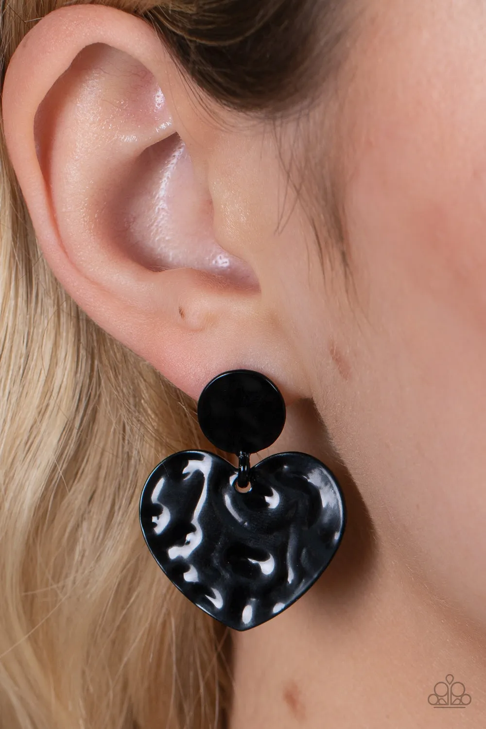 Black Post Earring - Small Crush