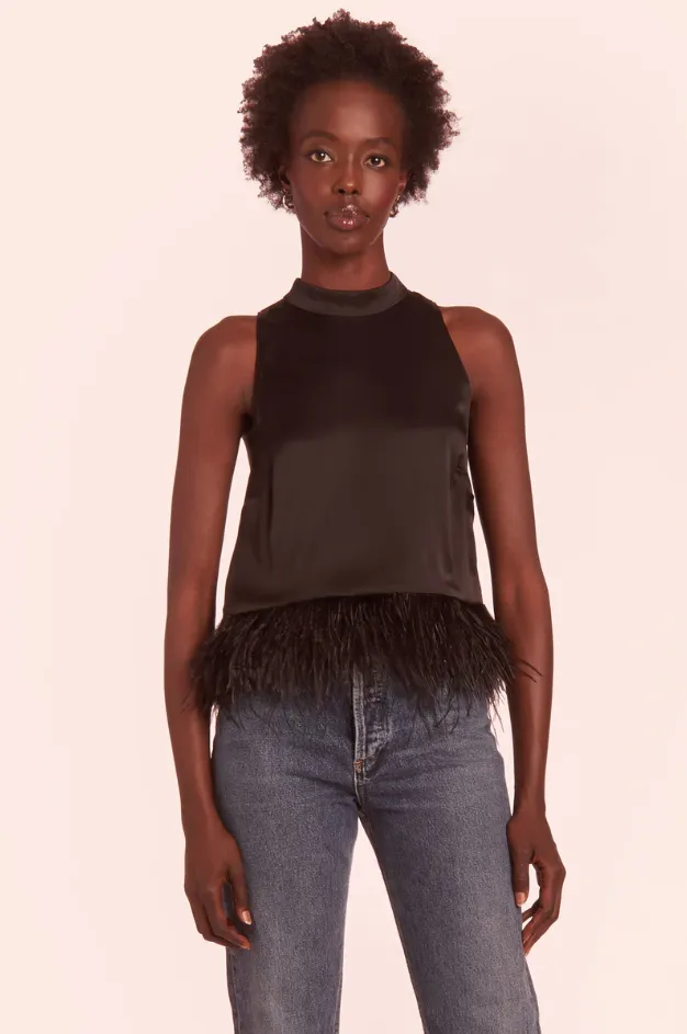 Black sleeveless Delfina top