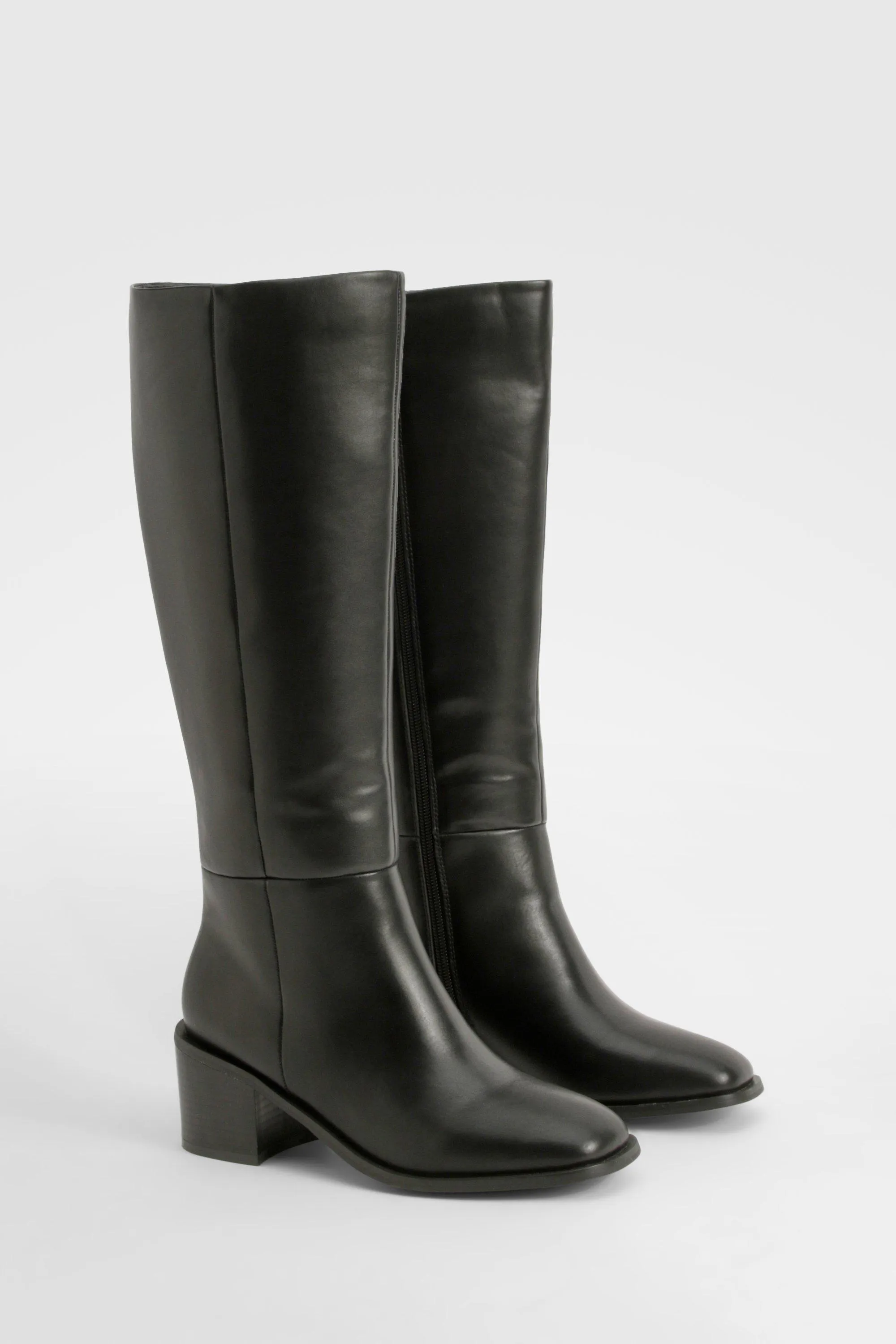 Block Heel Knee High Boots