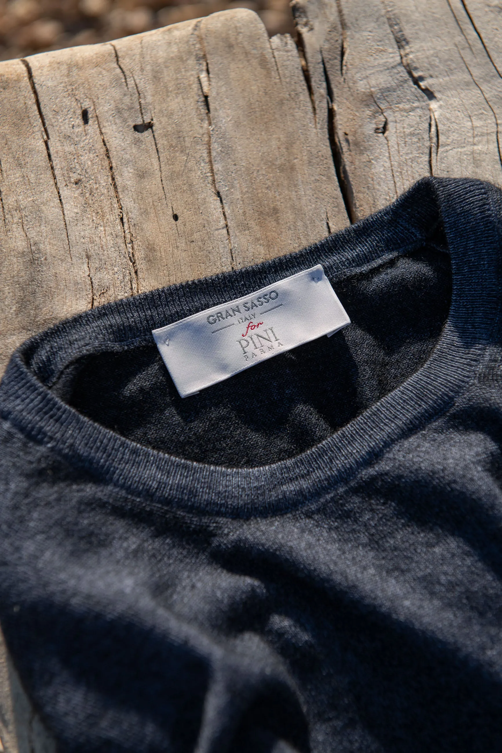 Blue superlight cashmere round neck – Made in italy