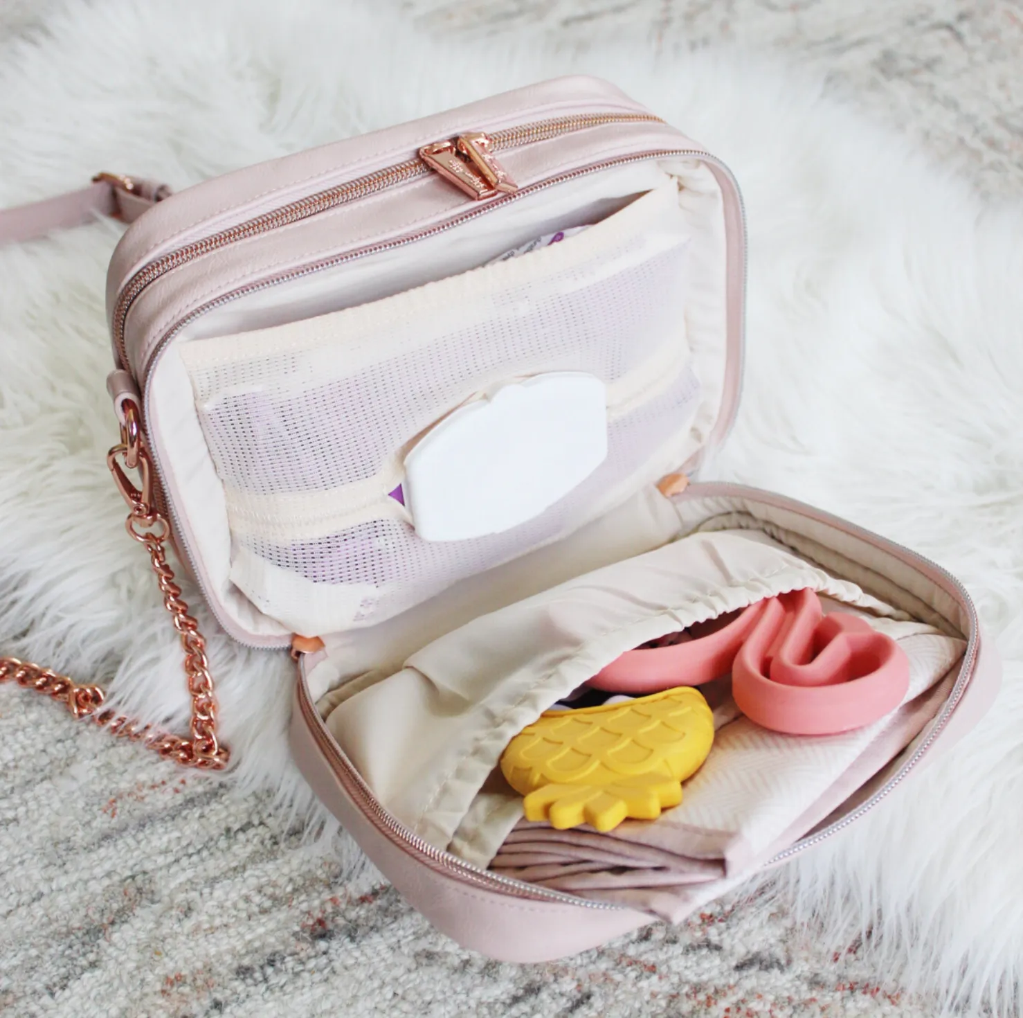 Blush Double Take Crossbody Diaper Bag