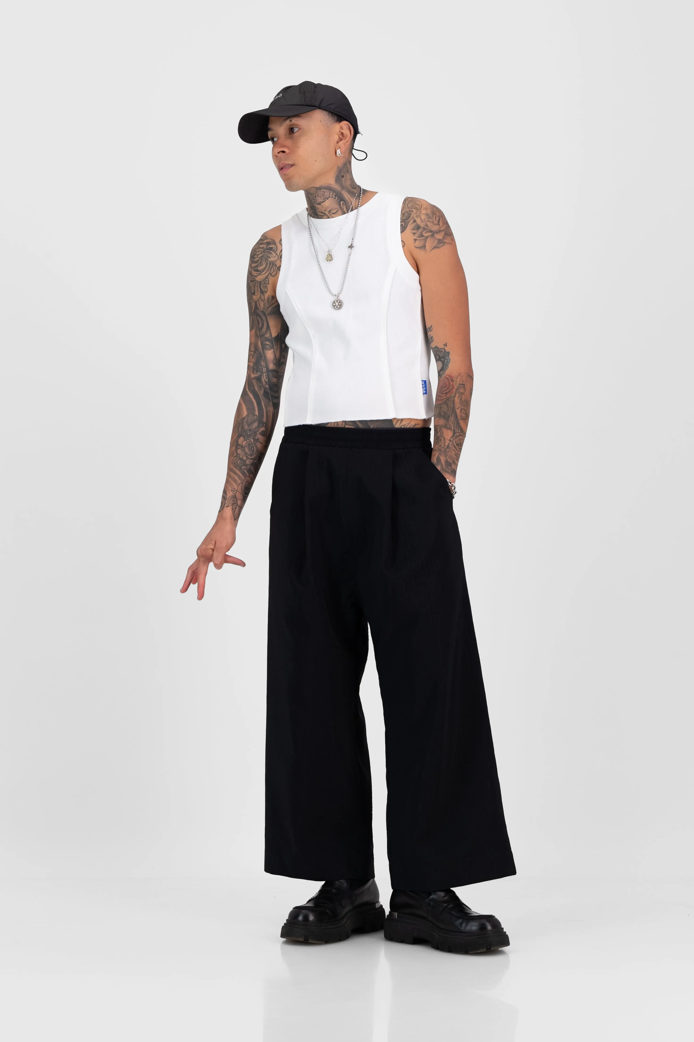 Bonded Black Cocoon Suit Trousers