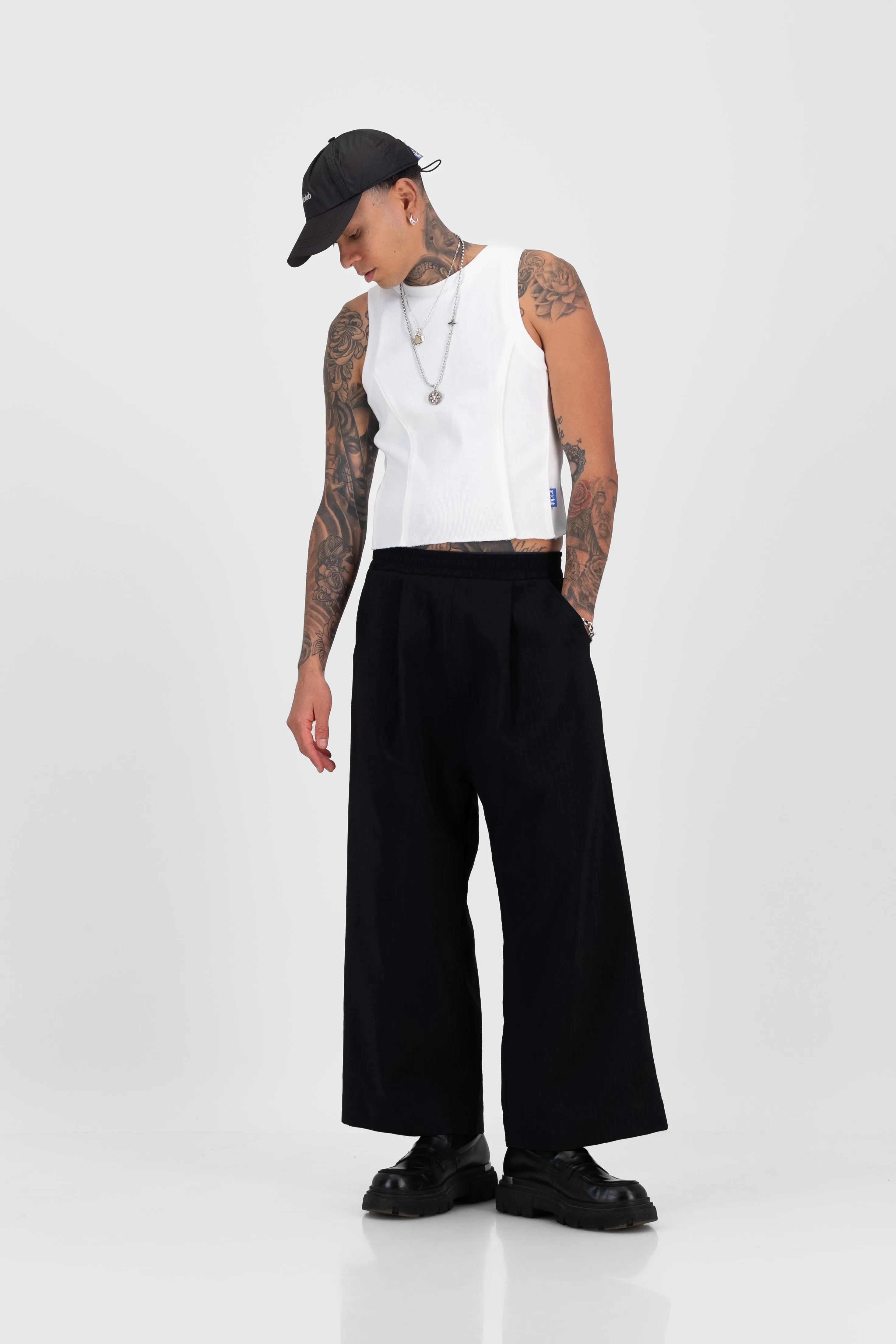 Bonded Black Cocoon Suit Trousers