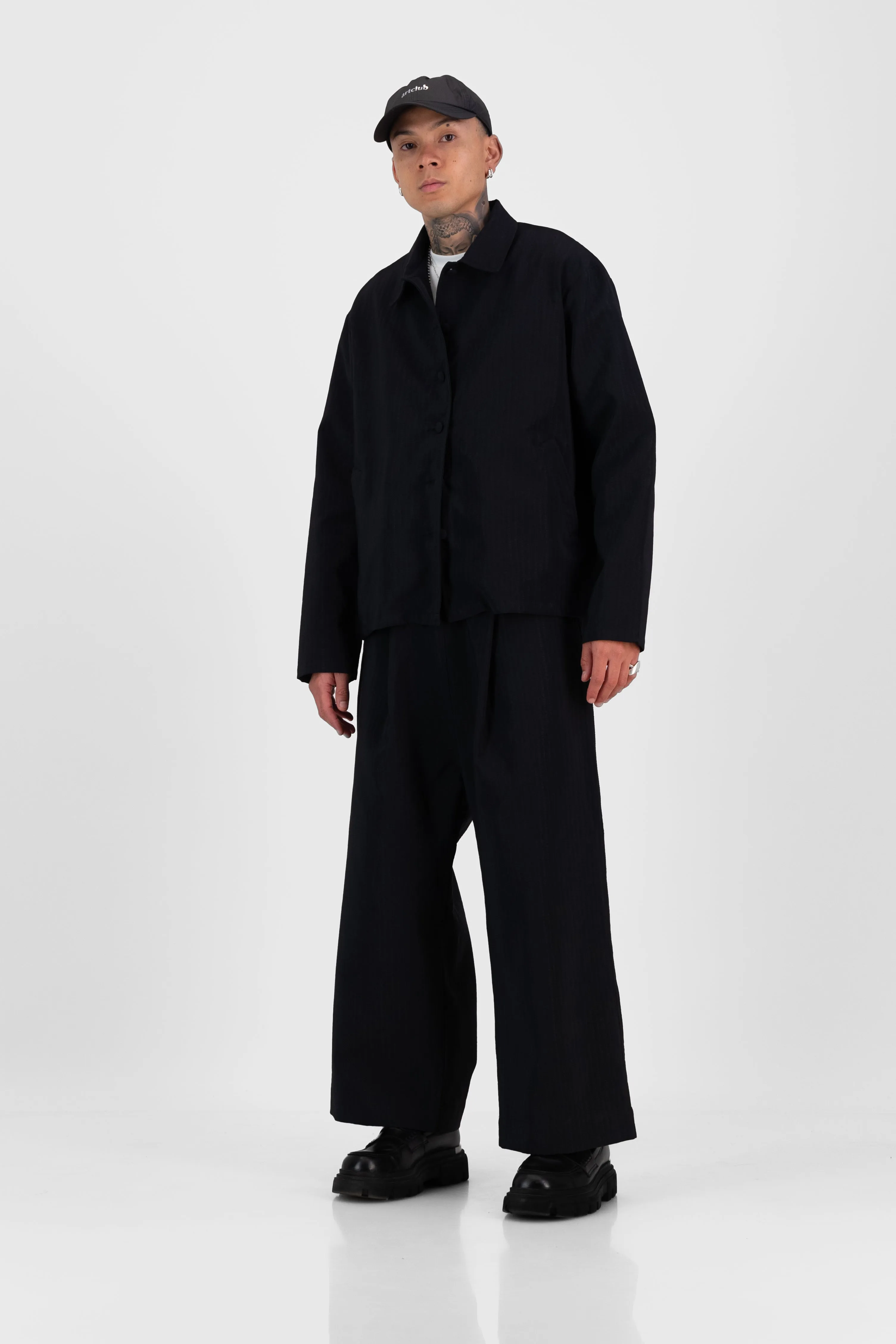 Bonded Black Cocoon Suit Trousers