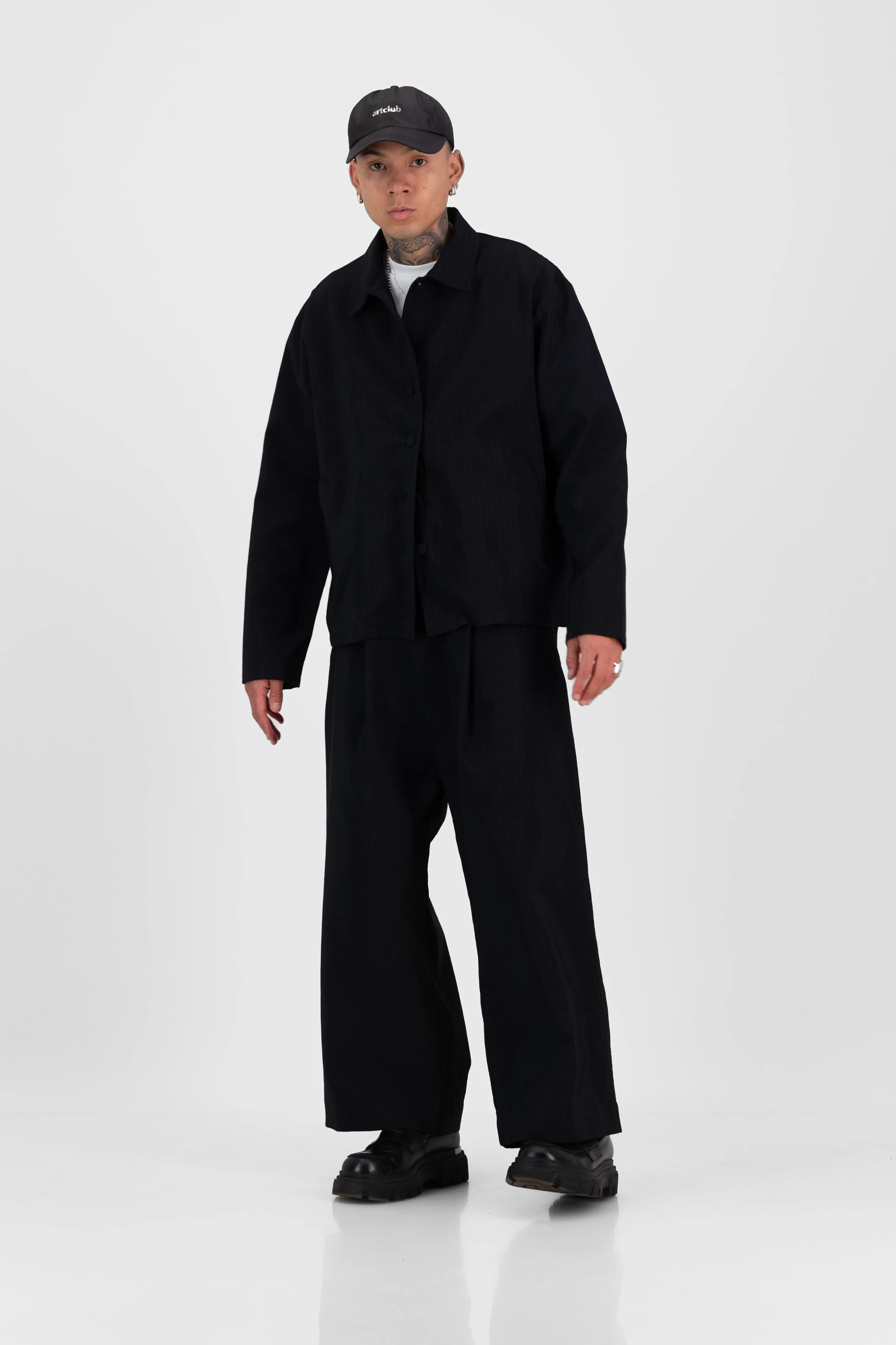 Bonded Black Cocoon Suit Trousers