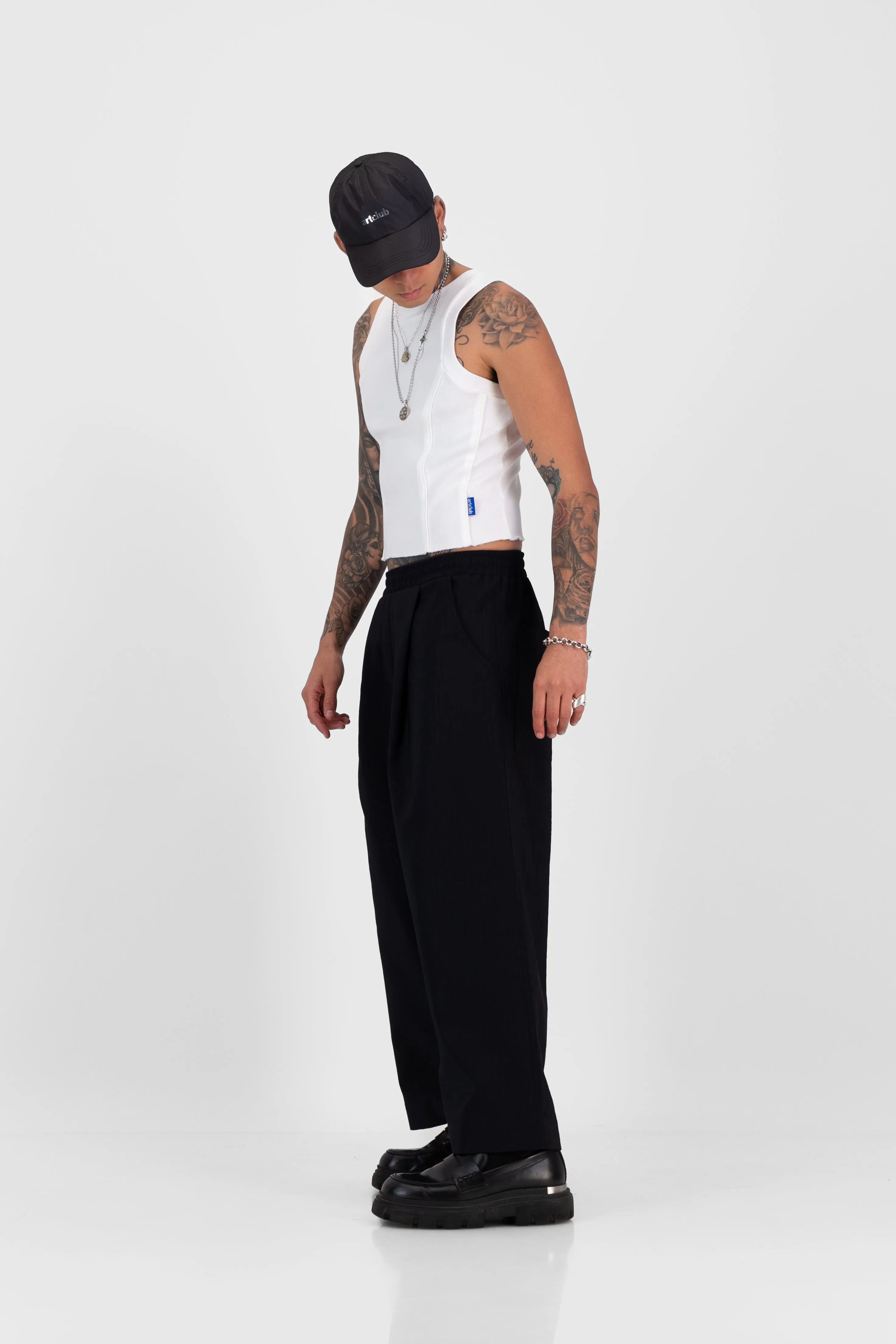 Bonded Black Cocoon Suit Trousers