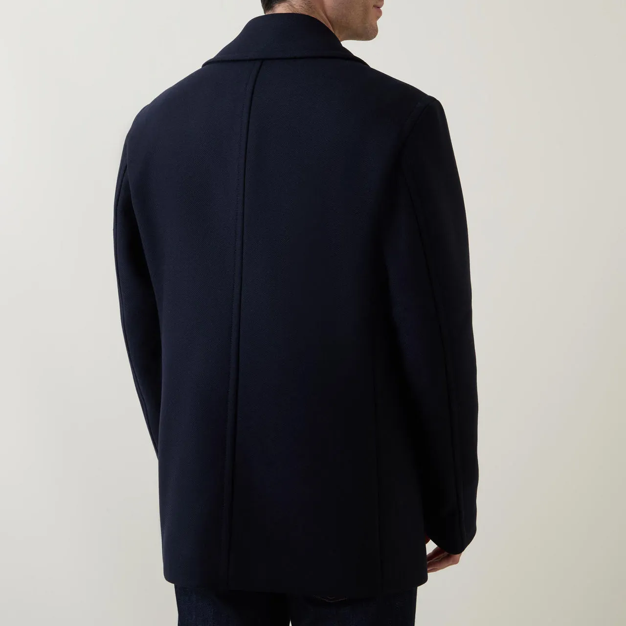 BOSS Clay Double-Breasted Peacoat - Dark Blue