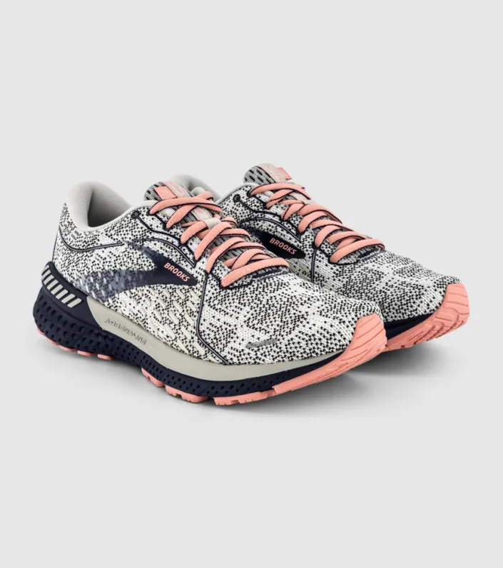 Brooks Adrenaline GTS 21 Women's Running Shoes - White/Peacoat/Coral