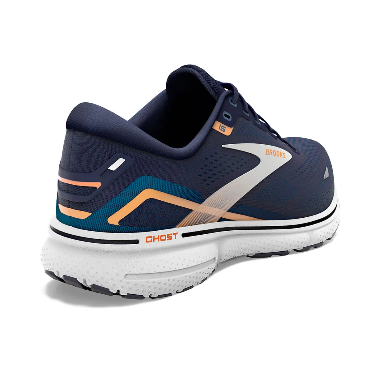 Brooks Ghost 15 Men's Running Shoes | Peacoat Blue Orange Pop