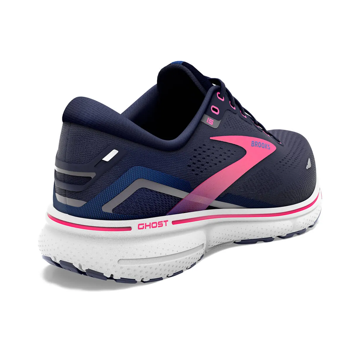 Brooks Ghost 15 Women's Running Shoe - Peacoat/Blue/Pink