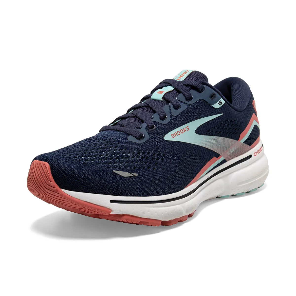 Brooks Ghost 15 Women's Running Shoes - Peacoat/Canal Blue/Rose