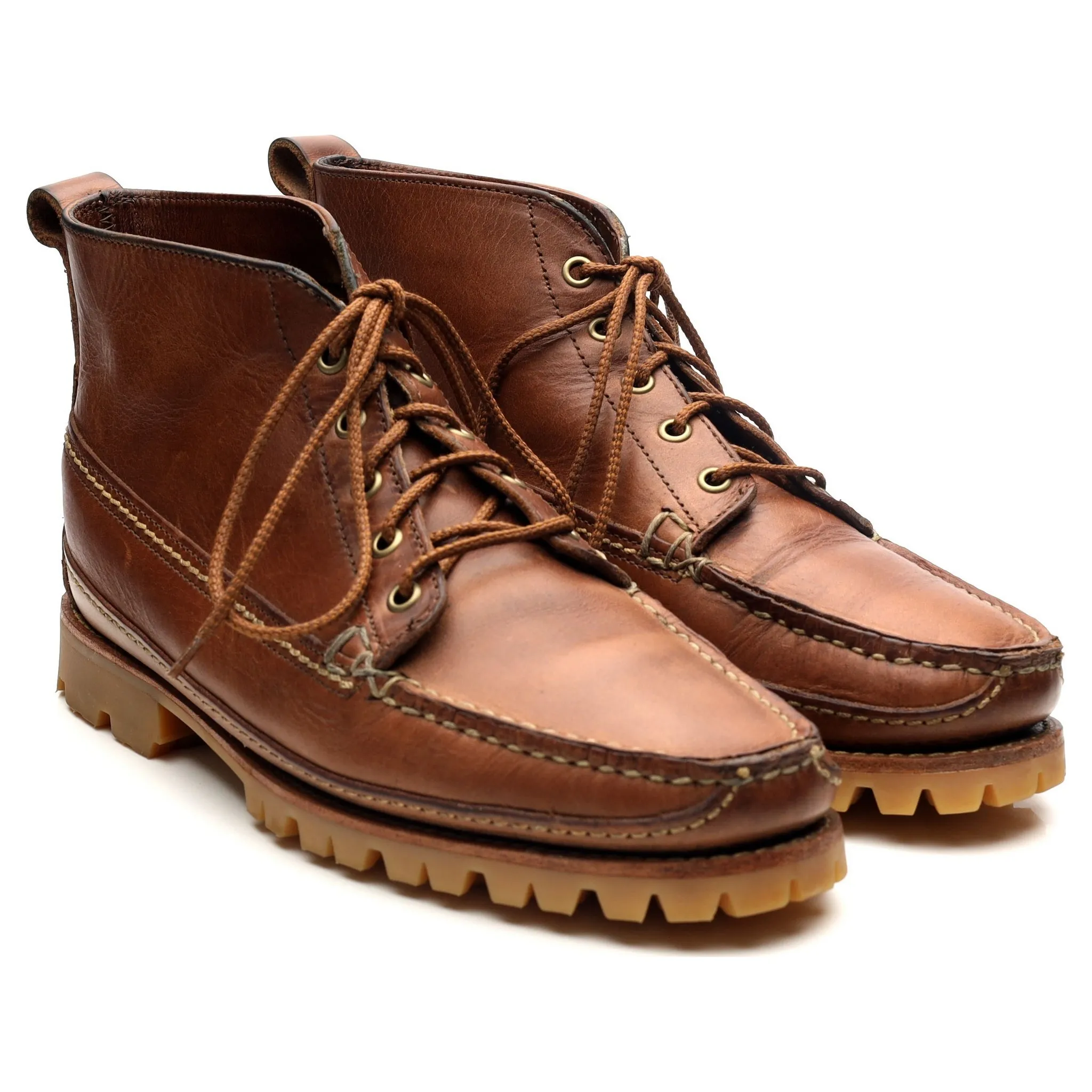 Brown Leather Camp Boots UK 9 US 9.5 D