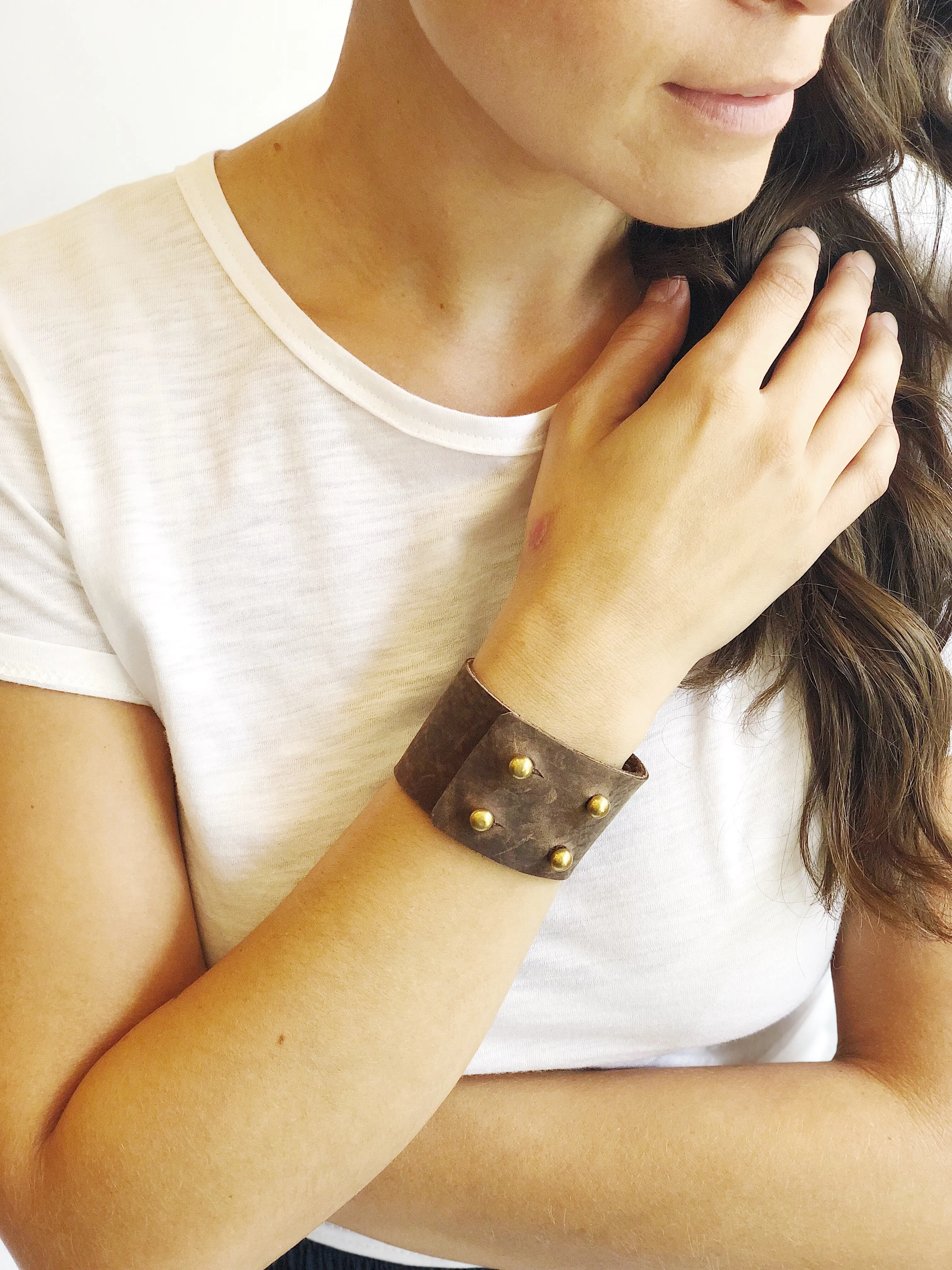 Button Leather Cuff - Four Button - Result: Button Leather Cuff - Four Button Leather Cuff - Button Cuff (One result only)